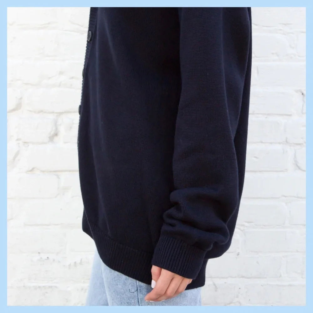 Women's Navy Blue Cardigan - Picture 3 of 8